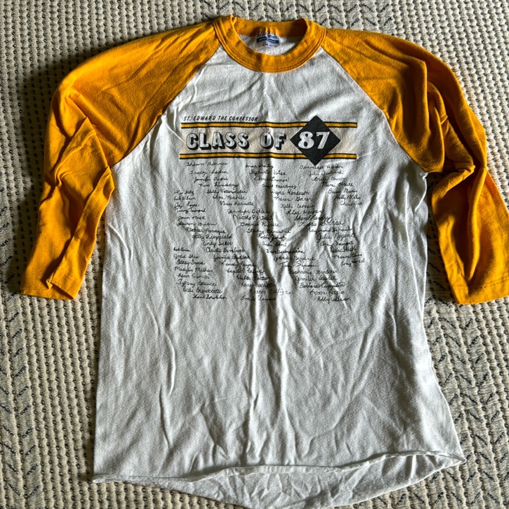Vintage 3/4 sleeve baseball style shirt - class of 87